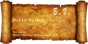 Bulla Vilmos névjegykártya